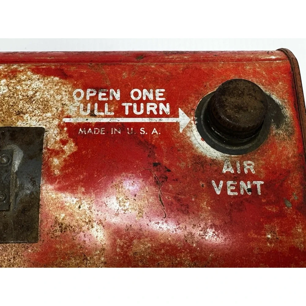 Vintage JACOBSEN POWER‎ MOWERS 2.5 Gallon Fuel Mixture Gas Gasoline Can Red